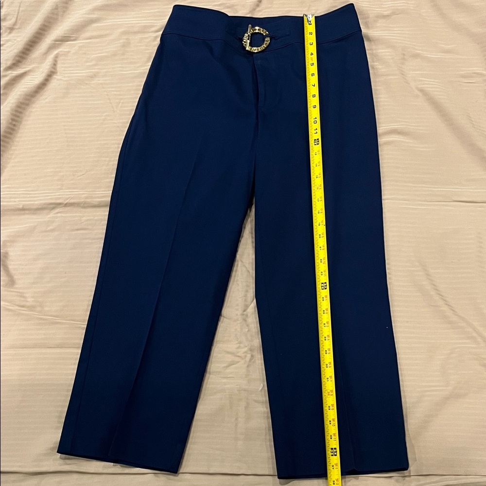 Ralph Lauren pants Dark Blue‎ Dress women’s size 12 gold accent waist - Picture 9 of 12